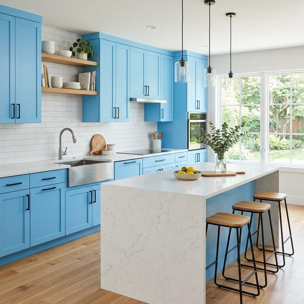 Refinished modern kitchen cabinets