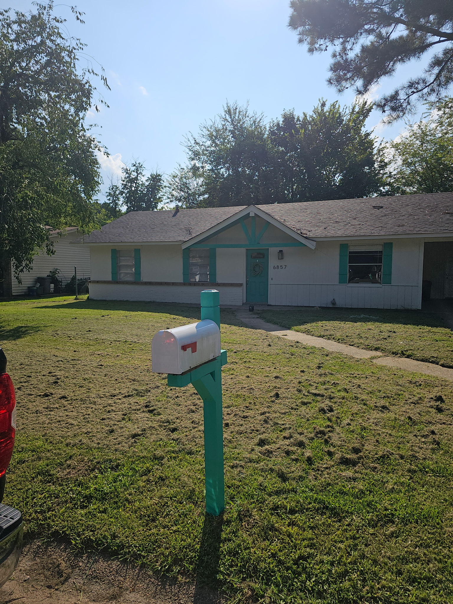 Freshly painted exterior of a house